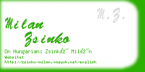 milan zsinko business card